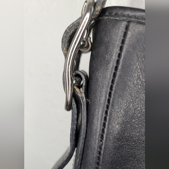 COACH Black Leather Satchel Purse - Picture 6 of 15